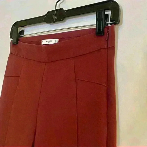 MANGO Burgundy Skinny Pants w/ Stitching and Zip Ankle Detailing - Picture 6 of 16